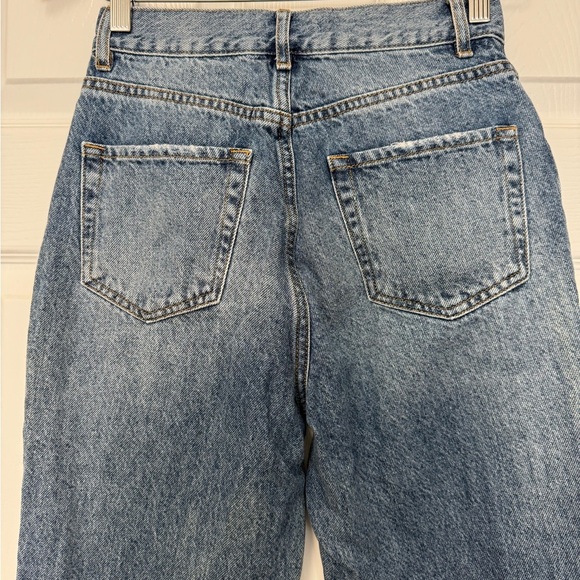PacSun Women’s Blue High Rise Straight Distressed Button Fly Jeans Size 25 - Picture 5 of 11